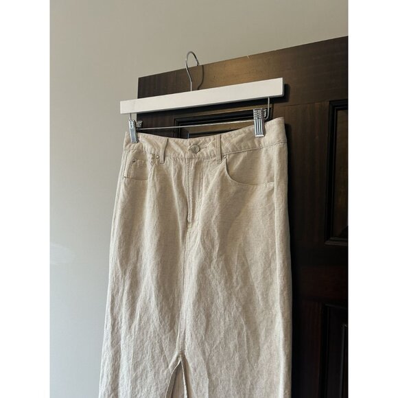 H&M Linen-Blend Midi Skirt Size 6 – Lightweight Breathable Summer Essential - Picture 10 of 13